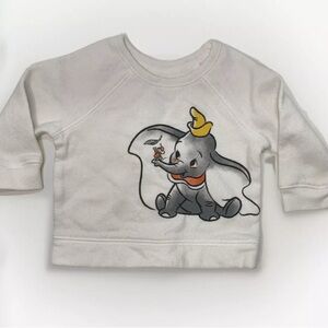 Disney Dumbo Elephant White Baby Sweatshirt Size 6 Months